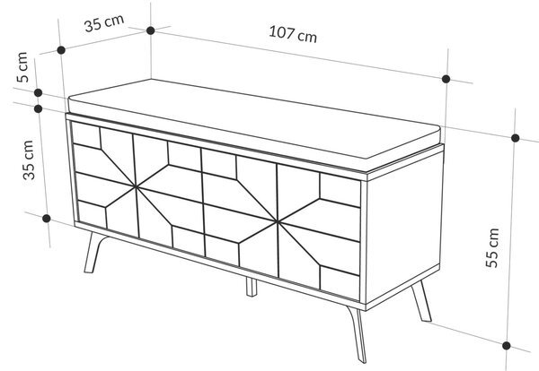 Hanah Home Shoe Cabinet Hitit Dune Bench - Hitit