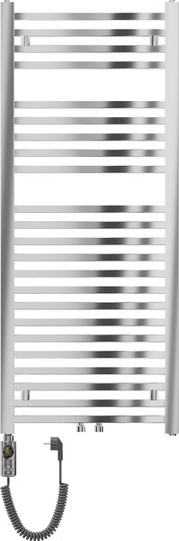 Mexen Pluton, elektromos fűtőelem 1200x500 mm + fűtőrúd 600 W, króm, W106-1200-500-2600-01