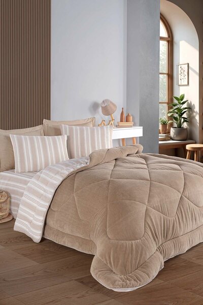 L'essential Maison Kétszemélyes paplan, Soft Line, bézs színű