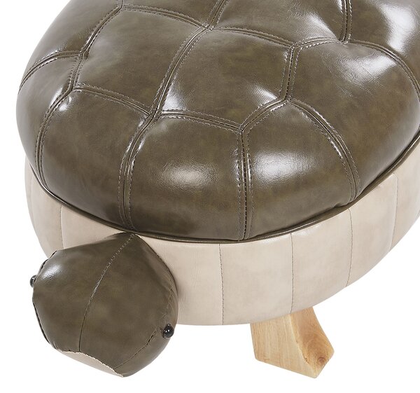 Állatos puff TURTLE Műbőr Sötétzöld Teknős