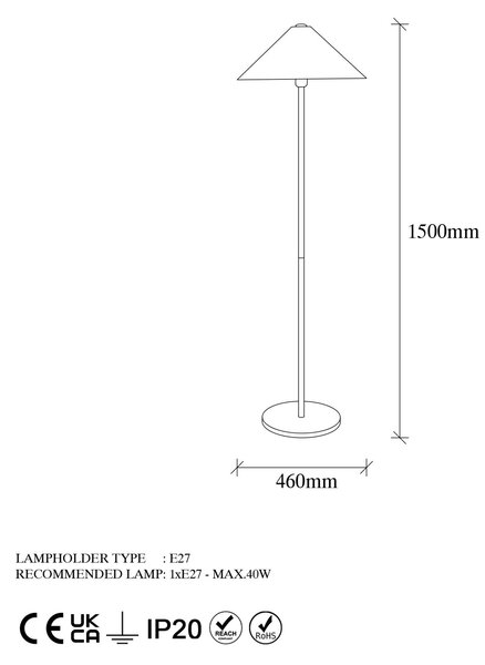 Opviq Floor Lamp Gold Mixed - 11511