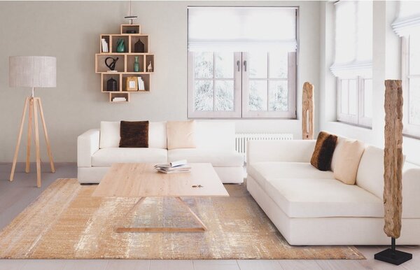 Barna gyapjú szőnyeg 100x180 cm Layers – Agnella