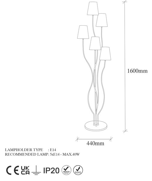 Opviq Floor Lamp Multicolor Bonibon - 13238