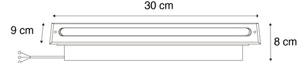 4 darabos modern fekete talajba süllyeszthető spotlámpa készlet 30 cm LED-del IP65 - Eline