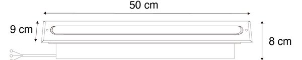 2 darabos modern fekete talajba süllyeszthető spotlámpa készlet 50 cm LED-del IP65 - Eline