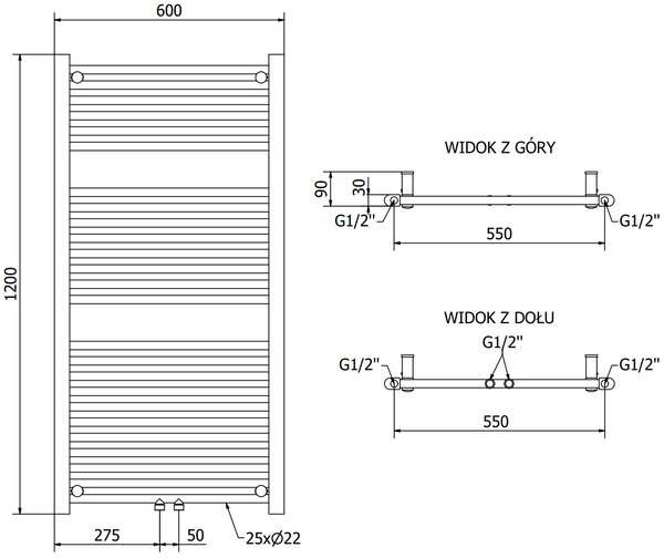 Mexen, Mexen Mars elektromos melegítő 1200 x 600 mm, 600 W, arany - W110-1200-600-2600-50