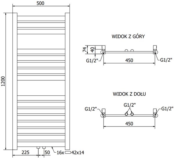 Mexen, Mexen Uran elektromos melegítő 1200 x 500 mm, 600 W, arany - W105-1200-500-2600-50