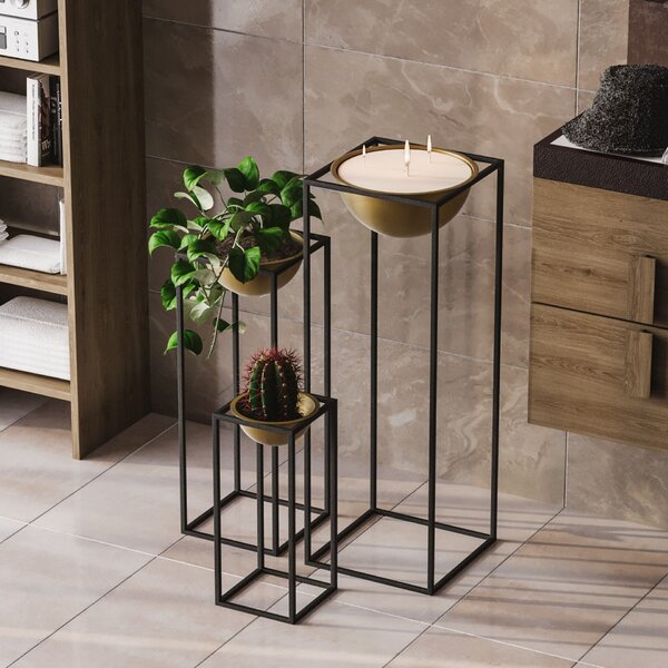Aberto Design Dekoratív Kaspó Fekete Arany GED-019-A