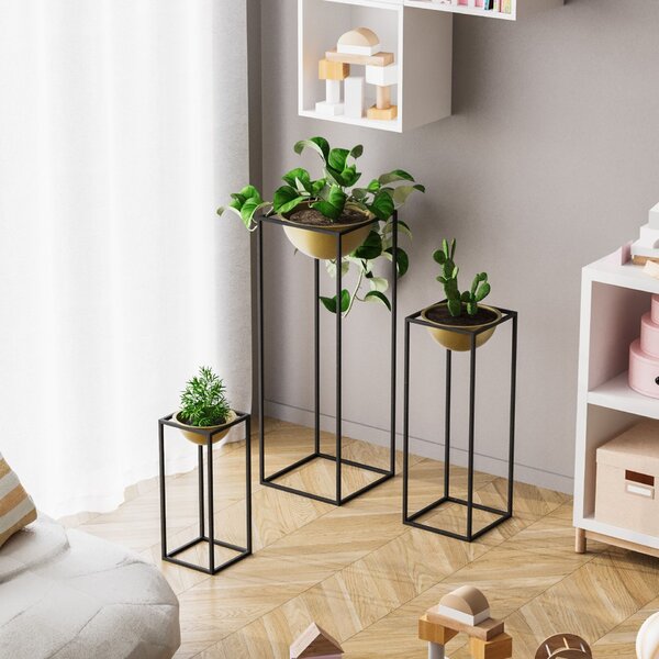 Aberto Design Dekoratív Kaspó Fekete Arany GED-019-A