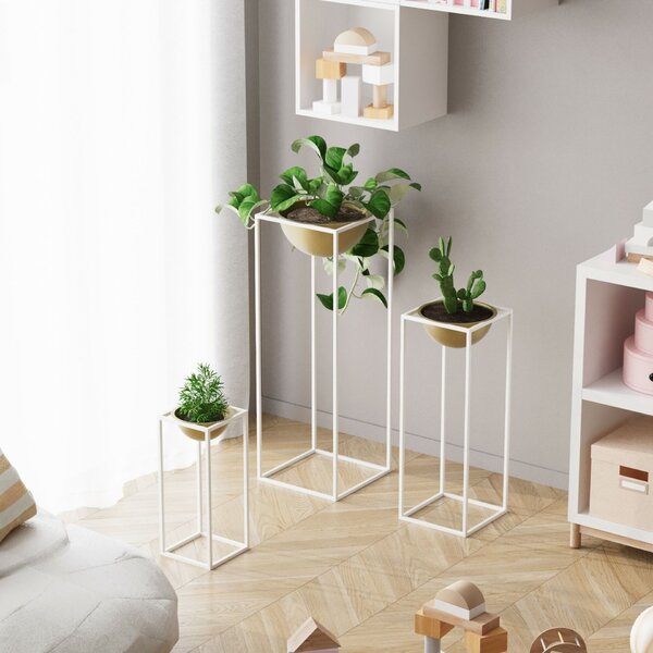 Aberto Design Díszcserép Fehér Arany GED-019-C