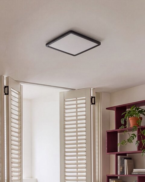 LED mennyezeti lámpa TIVORA Távirányítóval Dimmer funkcióval Fekete