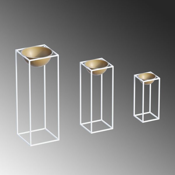 Aberto Design Díszcserép Fehér Arany GED-019-C