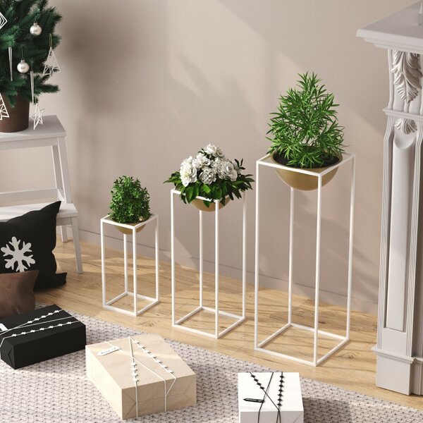 Aberto Design Díszcserép Fehér Arany GED-019-C