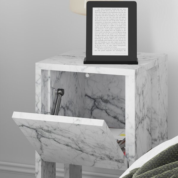 Hanah Home Nightstand Carrara Marble Ema - Carrara Marble