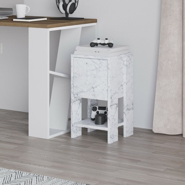 Hanah Home Nightstand Carrara Marble Ema - Carrara Marble