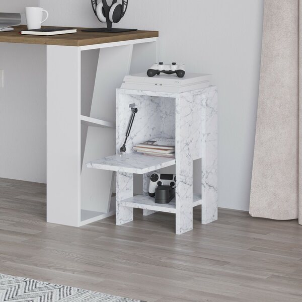 Hanah Home Nightstand Carrara Marble Ema - Carrara Marble