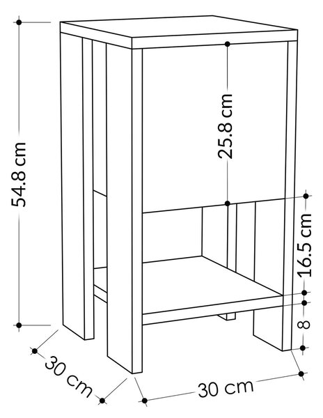 Hanah Home Nightstand Hitit Ema - Hitit