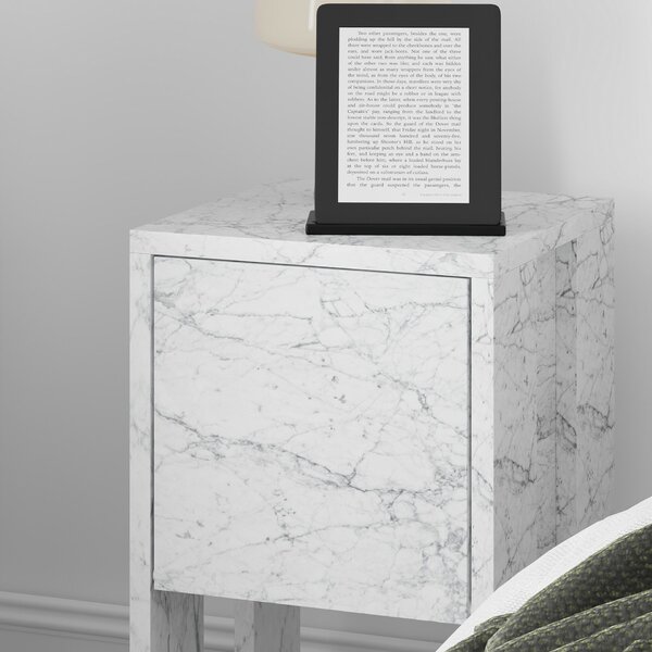 Hanah Home Nightstand Carrara Marble Ema - Carrara Marble