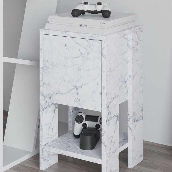 Hanah Home Nightstand Carrara Marble Ema - Carrara Marble