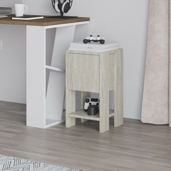 Hanah Home Nightstand Travertine Ema - Travertine
