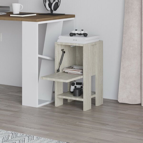 Hanah Home Nightstand Travertine Ema - Travertine