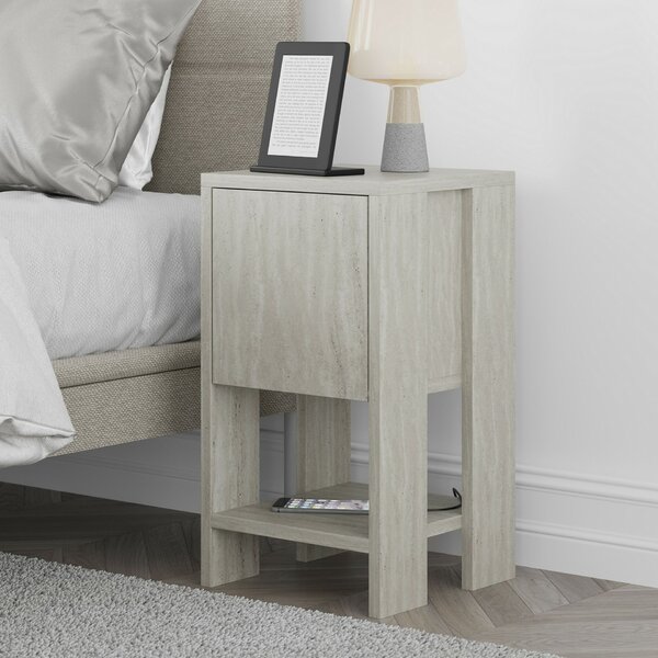 Hanah Home Nightstand Travertine Ema - Travertine