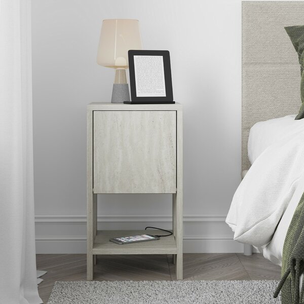 Hanah Home Nightstand Travertine Ema - Travertine