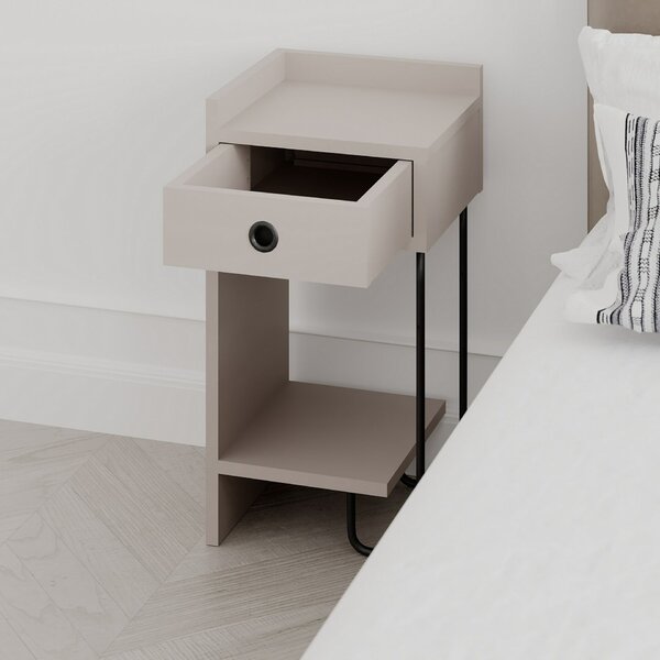 Hanah Home Nightstand Light Mocha Sirius Left - Mocha