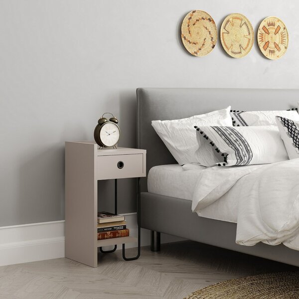 Hanah Home Nightstand Light Mocha Sirius Left - Mocha