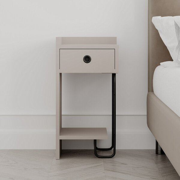 Hanah Home Nightstand Light Mocha Sirius Left - Mocha