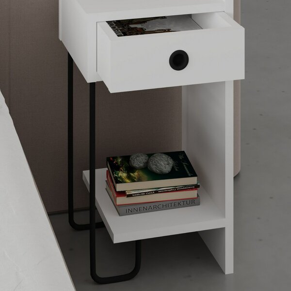 Hanah Home Nightstand White Sirius Right - White
