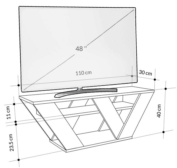 Hanah Home TV Stand Carrara Marble Pipralla - Carrara Marble