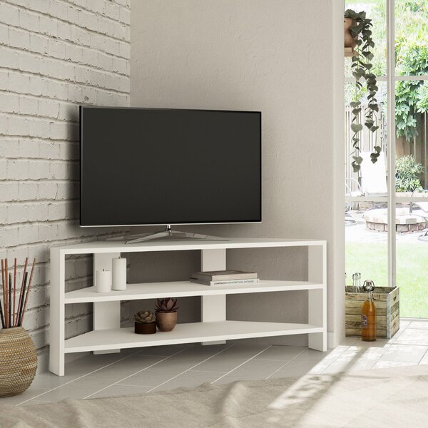 Hanah Home TV Stand White Thales Corner - White