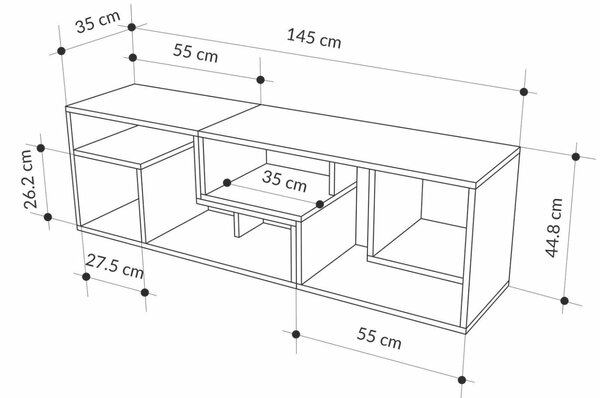 Hanah Home TV Stand Sapphire Oak Cinnamon Glis - Sapphire Oak, Cinnamon