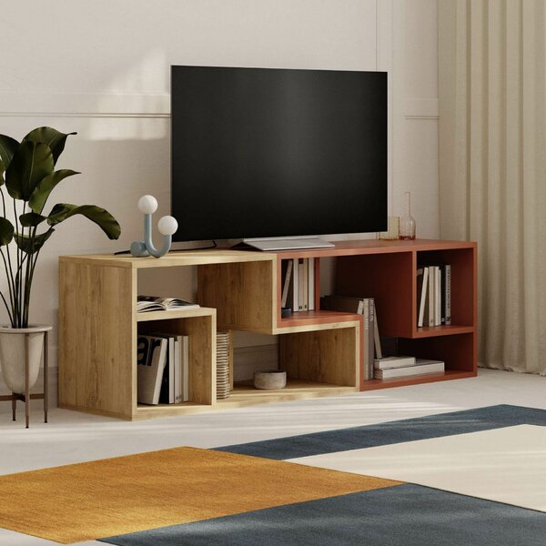 Hanah Home TV Stand Sapphire Oak Cinnamon Glis - Sapphire Oak, Cinnamon