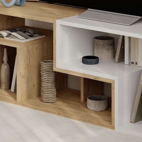 Hanah Home TV állvány Sapphire Oak White Glis - Sapphire Oak, Fehér