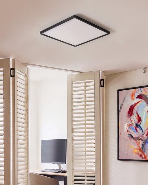 LED mennyezeti lámpa TIVORA Távirányítóval Dimmer funkcióval Fekete