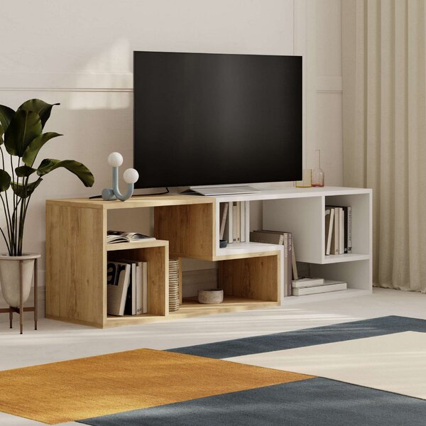 Hanah Home TV állvány Sapphire Oak White Glis - Sapphire Oak, Fehér