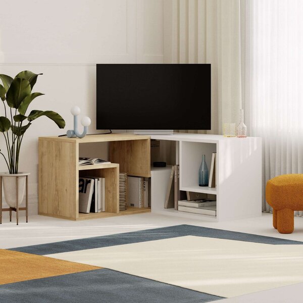 Hanah Home TV állvány Sapphire Oak White Glis - Sapphire Oak, Fehér