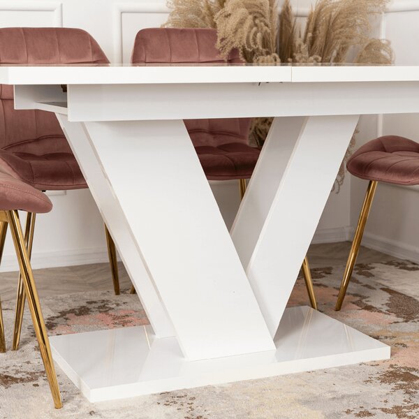 JAKS Clark étkezőasztal 120 cm fehér gloss glamour