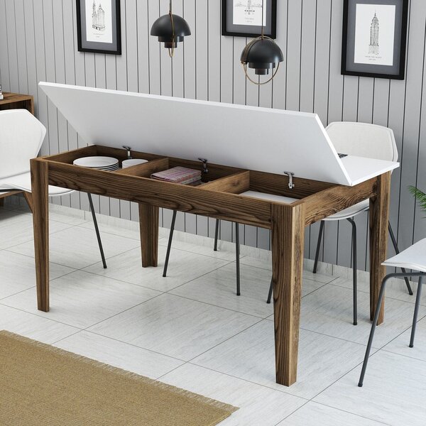 Hanah Home Étkezőasztal Diófehér Milan 514 - Dió, Fehér