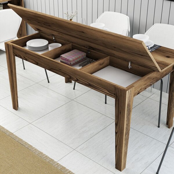 Hanah Home Dining Table Walnut Milan 516 - Walnut