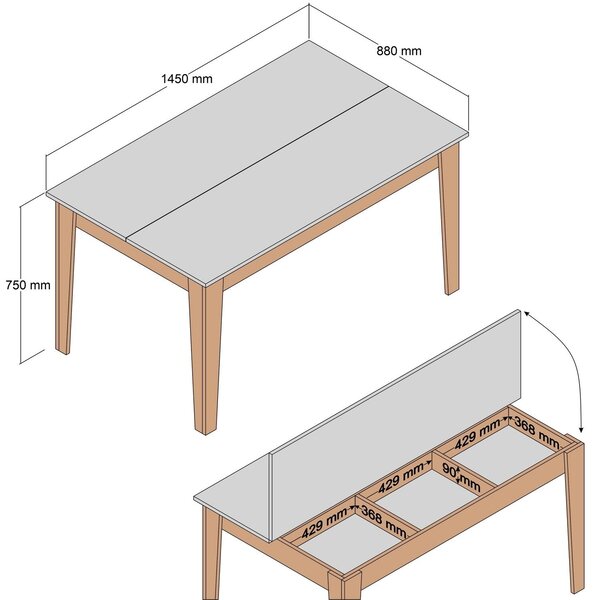Hanah Home Dining Table Walnut Milan 516 - Walnut