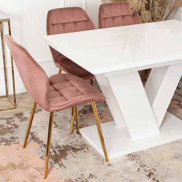 JAKS Clark étkezőasztal 120 cm fehér gloss glamour