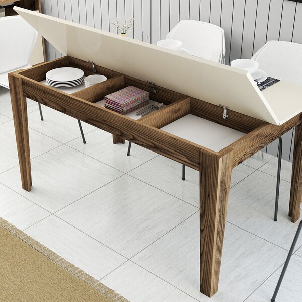 Hanah Home Milan 517 étkezőasztal - diófa, krém