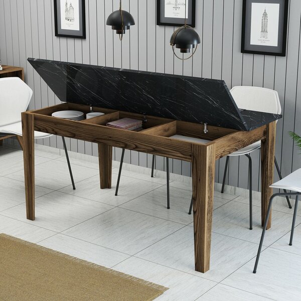 Hanah Home étkezőasztal Milan 518 - dió, fekete