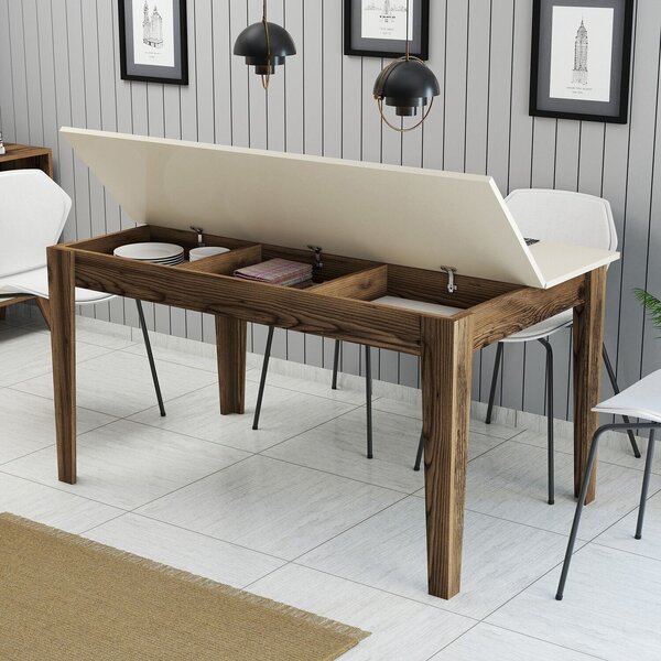 Hanah Home Milan 517 étkezőasztal - diófa, krém