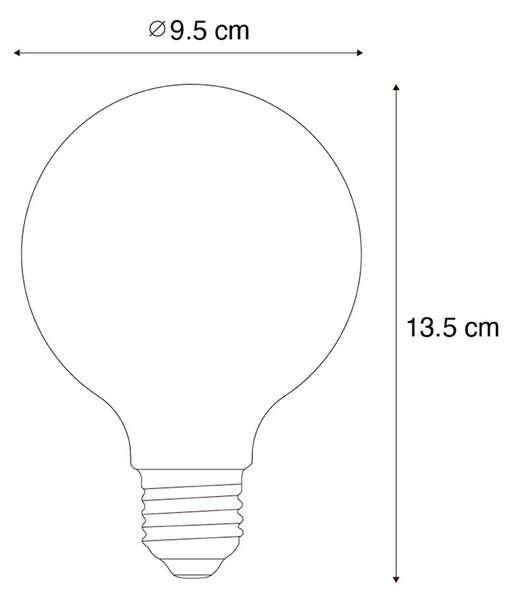 5 db E27 Dimmelhető LED izzó G95 5W 450lm 2700K