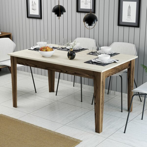 Hanah Home Milan 898 étkezőasztal - diófa, travertin