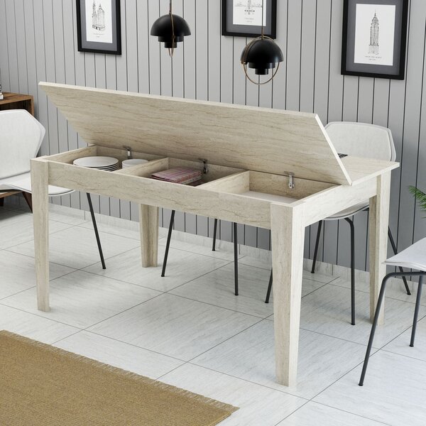 Hanah Home Dining Table Travertine Milan 897 - Travertine